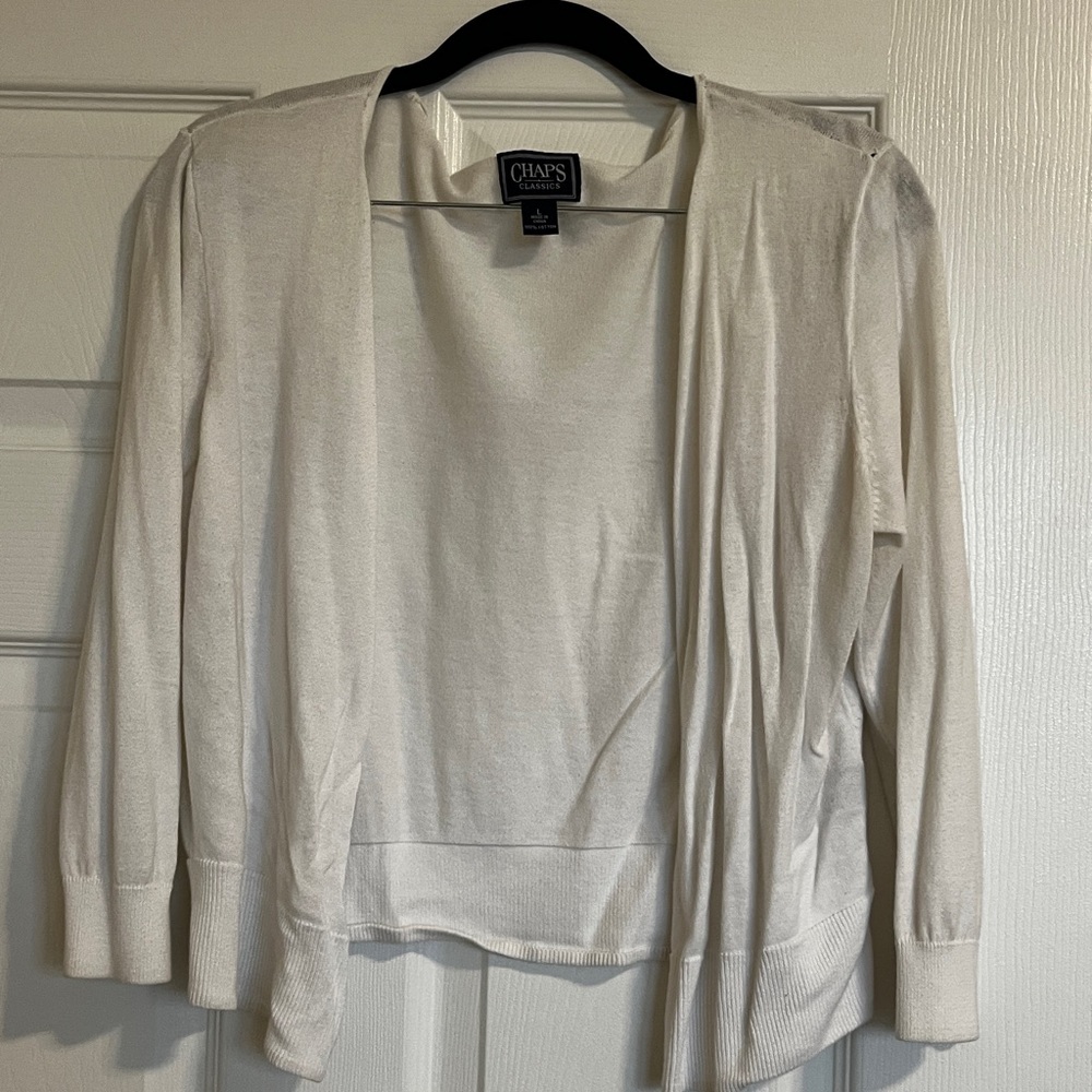 Chaps classic size L cardigan off white
